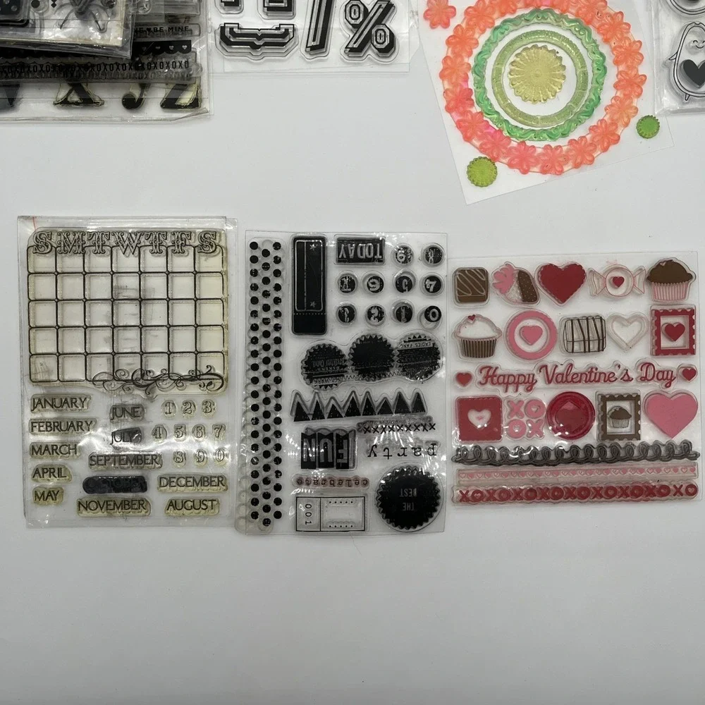 Clear Stamps Huge Mixed Lot Holiday Alphabet Numbers Scrapbooking Set
